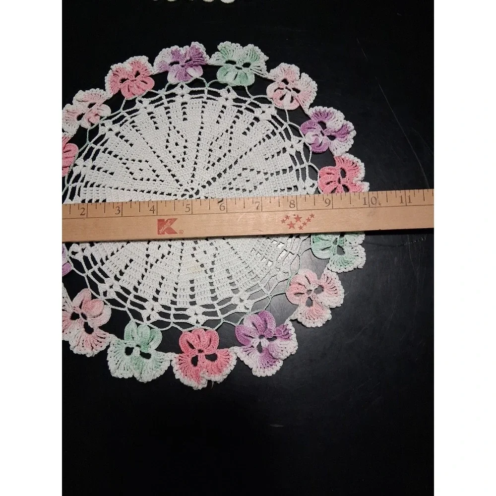 Lot Of 7 Vintage Crochet Handmade. Colorful!  Beautiful! - Picture 11 of 16